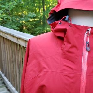 Outdoor Research red raincoat